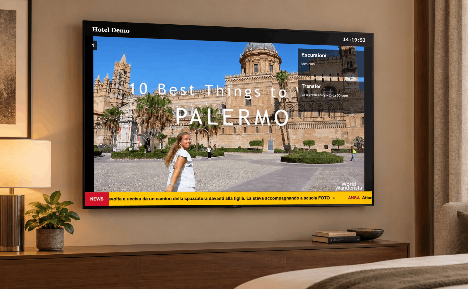 Anteprima dei contenuti HotelApp su Smart TV